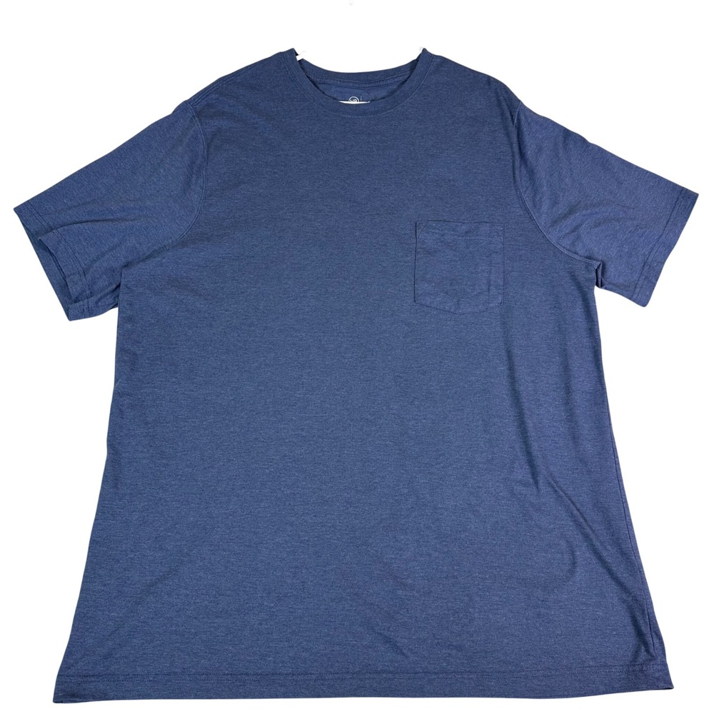 Harbor Bay DXL Mens 2XLT Blue Short Sleeve Pocket‎ T-Shirt Tall Fit Cotton Blend